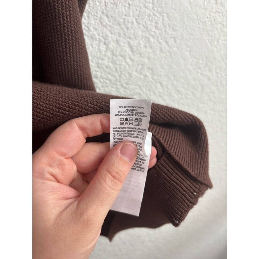 Lucky Brand Short Sleeve Knit Shirt in Chocolate Brown Cotton Mens XXL New - Picture 6 of 7